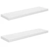 Pakabinamos lentynos, 2vnt., baltos, 90x23,5x3,8cm, MDF