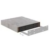 Pakabinamos lentynos, 2vnt., betono pilkos, 23x23,5x3,8cm, MDF