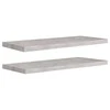 Pakabinamos lentynos, 2vnt., betono pilkos, 80x23,5x3,8cm, MDF
