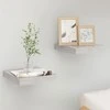 Pakabinamos lentynos, 2vnt., betono pilkos, 23x23,5x3,8cm, MDF