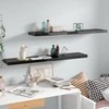 Pakabinamos lentynos, 2vnt., juodos, 120x23,5x3,8cm, MDF