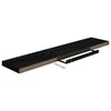 Pakabinamos lentynos, 2vnt., juodos, 120x23,5x3,8cm, MDF