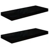 Pakabinamos lentynos, 2vnt., juodos, 60x23,5x3,8cm, MDF