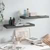Pakabinamos lentynos, 2vnt., pilkos, 60x23,5x3,8cm, MDF