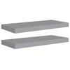 Pakabinamos lentynos, 2vnt., pilkos, 60x23,5x3,8cm, MDF