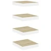 Pakabinamos lentynos, 4vnt., ąžuolo/baltos, 23x23,5x3,8cm, MDF