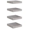 Pakabinamos lentynos, 4vnt., betono pilkos, 23x23,5x3,8cm, MDF