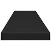 Pakabinamos lentynos, 4vnt., juodos, 120x23,5x3,8cm, MDF
