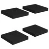 Pakabinamos lentynos, 4vnt., juodos, 23x23,5x3,8cm, MDF