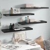 Pakabinamos lentynos, 4vnt., juodos, 80x23,5x3,8cm, MDF