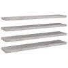 Pakabinamos lentynos, 4vnt., pilkos, 120x23,5x3,8cm, MDF