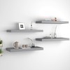 Pakabinamos lentynos, 4vnt., pilkos, 60x23,5x3,8cm, MDF
