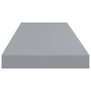 Pakabinamos lentynos, 4vnt., pilkos, 80x23,5x3,8cm, MDF