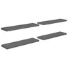 Pakabinamos lentynos, 4vnt., pilkos, 90x23,5x3,8cm, MDF