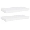 Pakabinamos sieninės lentynos, 2vnt., baltos, 50x23x3,8cm, MDF