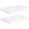 Pakabinamos sieninės lentynos, 2vnt., baltos, 40x23x3,8cm, MDF