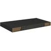 Pakabinamos sieninės lentynos, 2vnt., juodos, 50x23x3,8cm, MDF
