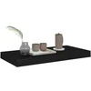 Pakabinamos sieninės lentynos, 2vnt., juodos, 50x23x3,8cm, MDF