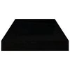 Pakabinamos sieninės lentynos, 2vnt., juodos, 50x23x3,8cm, MDF