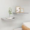 Pakabinamos sieninės lentynos, 2vnt., pilkos, 40x23x3,8cm, MDF