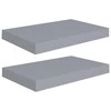 Pakabinamos sieninės lentynos, 2vnt., pilkos, 40x23x3,8cm, MDF