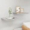 Pakabinamos sieninės lentynos, 2vnt., pilkos, 50x23x3,8cm, MDF