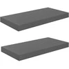 Pakabinamos sieninės lentynos, 2vnt., pilkos, 50x23x3,8cm, MDF