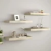 Pakabinamos sieninės lentynos, 4vnt., ąžuolo, 50x23x3,8cm, MDF