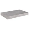 Pakabinamos sieninės lentynos, 4vnt., pilkos, 40x23x3,8cm, MDF