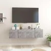 TV staliukas Pakabinamos televizoriaus spintelės, 2vnt., pilkos, 60x30x30cm