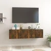 TV staliukas Pakabinamos televizoriaus spintelės, 2vnt., ąžuolo, 60x30x30cm