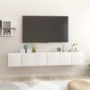 TV staliukas Pakabinamos televizoriaus spintelės, 3vnt., baltos, 60x30x30cm