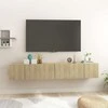 TV staliukas Pakabinamos televizoriaus spintelės, 3vnt., ąžuolo, 60x30x30cm