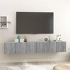 TV staliukas Pakabinamos TV spintelės, 3vnt., pilkos, 60x30x30cm, mediena