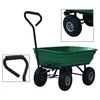 Paverčiamas rankinis sodo vežimėlis, žalios spalvos, 300kg, 75l