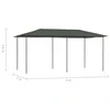Pavėsinė, antracito spalvos, 2,98x5,3x2,59m, 160g/m²