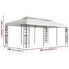 Pavėsinė su dvigubu stogu, baltos spalvos, 6x3m, plienas