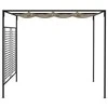 Pavėsinė su įtraukiamu stogu, taupe spalvos, 3x4x2,3m, 180g/m²