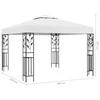 Pavėsinė su lempučių girliandomis LED, balta, 3x3m, 180g/m²