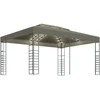 Pavėsinė su lempučių girliandomis LED, taupe, 3x4m, 180g/m²
