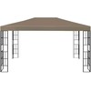 Pavėsinė su lempučių girliandomis LED, taupe, 4x3m