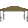 Pavėsinė su lempučių girliandomis LED, taupe, 3x4m, 180g/m²