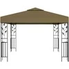 Pavėsinė su lempučių girliandomis LED, taupe, 3x3m, 180g/m²