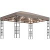 Pavėsinė su lempučių girliandomis LED, taupe, 4x3m