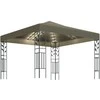 Pavėsinė su lempučių girliandomis LED, taupe, 3x3m, 180g/m²