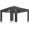 Pavėsinė su lemputėmis ir dvigubu stogu LED, antracito, 3x3m