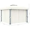 Pavėsinė su lemputėmis ir užuolaidomis LED, kreminė balta, 3x3m