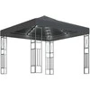 Pavėsinė su lemputėmis LED, antracito, 3x3 m