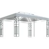 Pavėsinė su lemputėmis LED ir dvigubu stogu, baltos, 3x4m