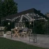 Pavėsinė su lemputėmis LED ir dvigubu stogu, antracito, 3x4m